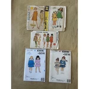 5 Vintage Child Girl's Sewing Patterns 50s 60s Dress McCalls Butterick Kwik Sew